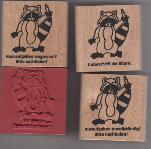 Waschbär stempel für lehrer - waschbär,