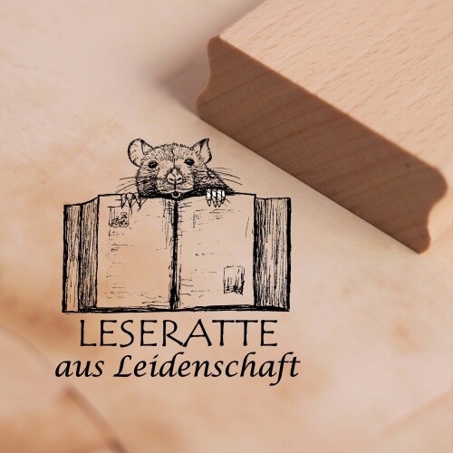 Motivstempel leseratte aus - leseratte,