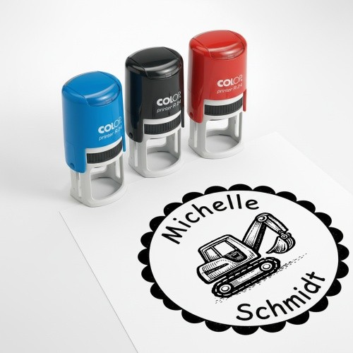Kinder namensstempel bagger - kinder,