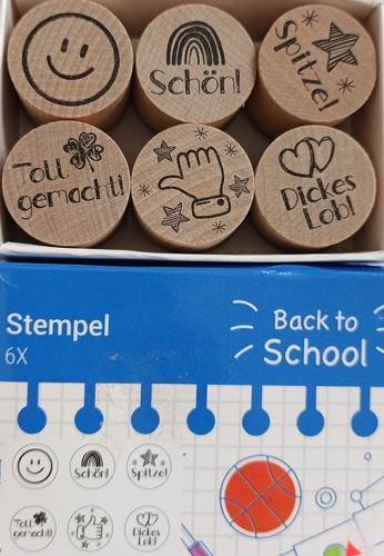 Stempel holzstempel schule - 6x,