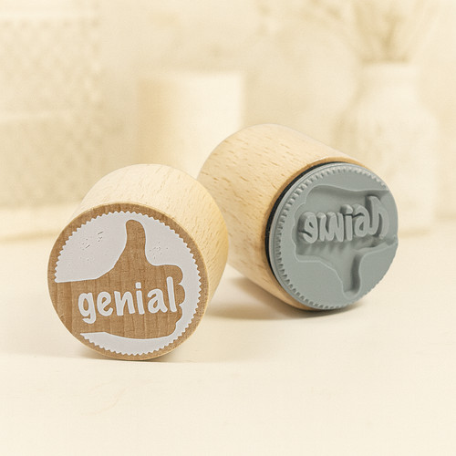 Motivstempel genial daumen - motivstempel,