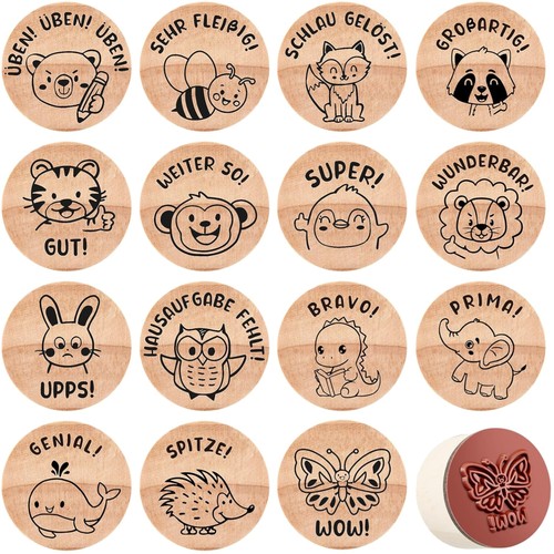 Lehrer stempel set holz tiere - stempel,